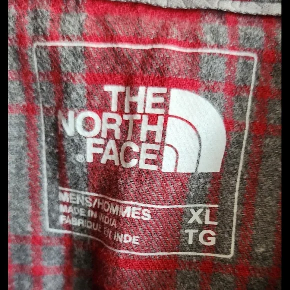 The North Face Red and Gray Checkered Men's Shirt - Picture 4 of 4
